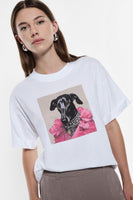 T-shirt maniche corte con stampa dog IMPERIAL