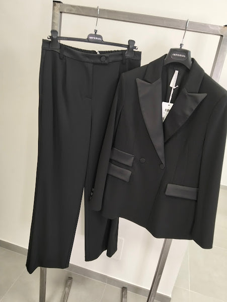 Pantalone con elastico dietro e dettagli in raso IMPERIAL