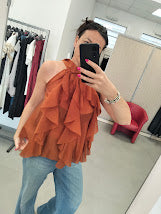 Camicia smanicata con rouches