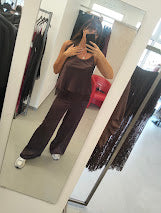 Completo effetto raso: pantaloni e top