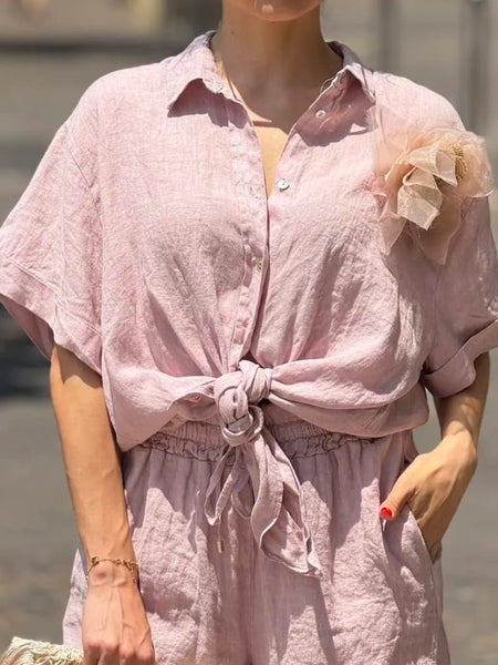 Camicia ampia in lino Tensione In