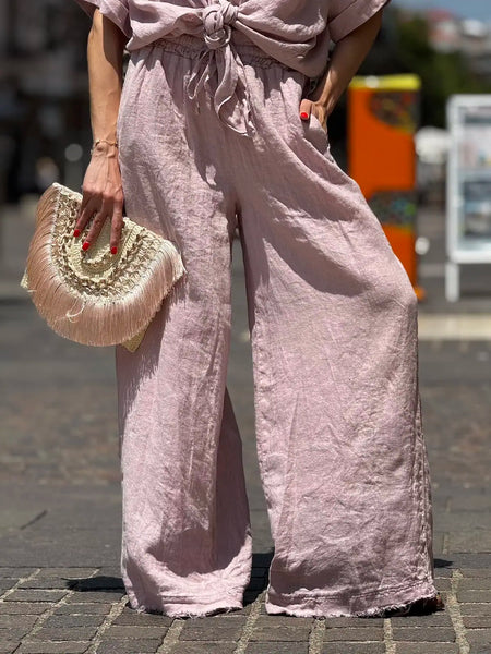 Pantalone gamba ampia con coulisse Tensione In