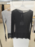 Maglia cashmere con dettagli pizzo Tensione In
