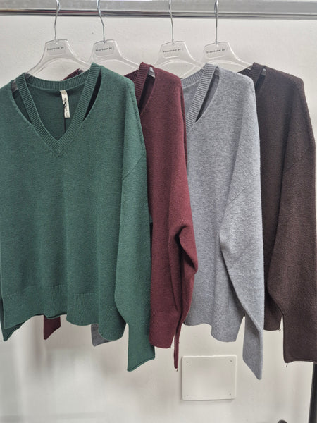 Maglioncino scollo V aperture clavicole TENSIONE IN