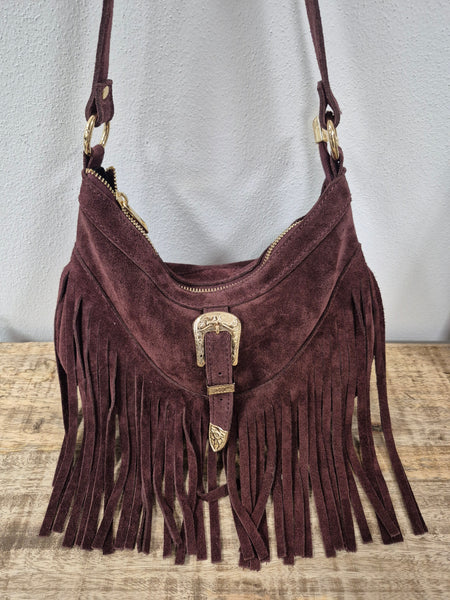 Borsa con fibbia e frange