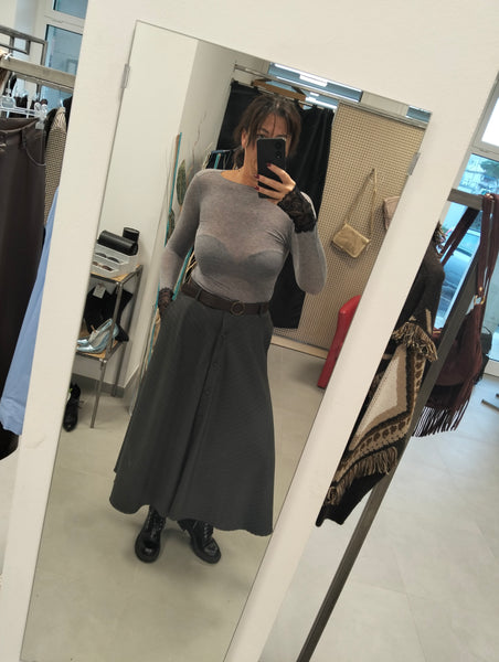 Gonna midi con bottoni Tensione In