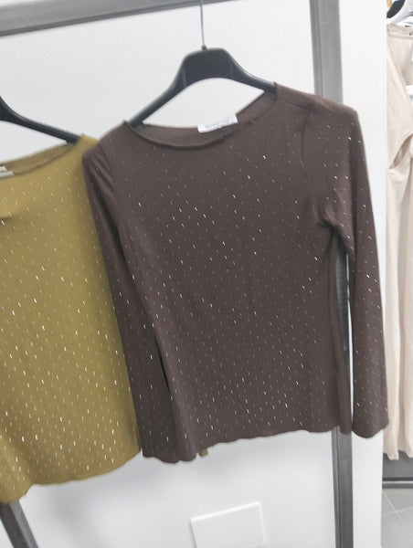 T shirt manica lunga con punti luce