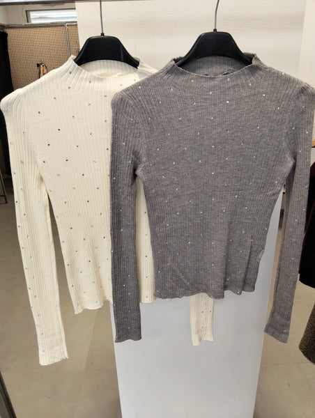 Maglia costine con punti luce