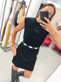 Mini dress in velluto Tensione In NERO